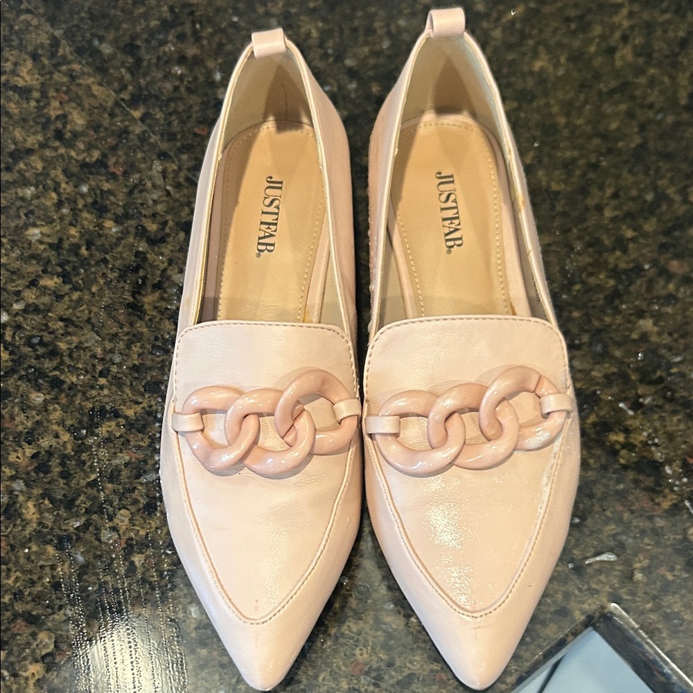 JustFab Women's Blush Chain Loafers